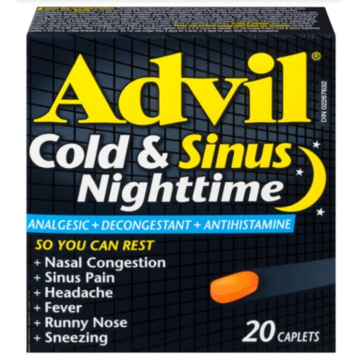 Advil Cold and Sinus Nighttime Caplets 20 Count