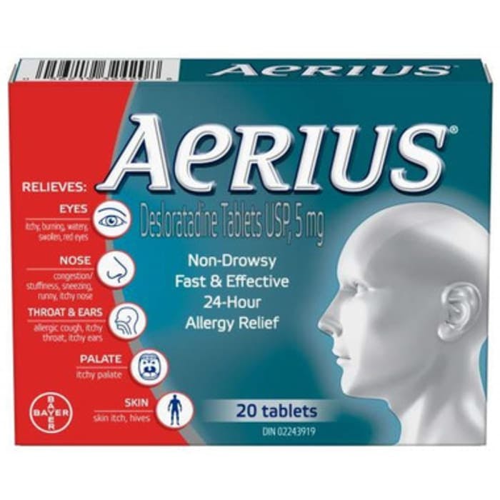 Aerius Allergy Medication 20 tablets