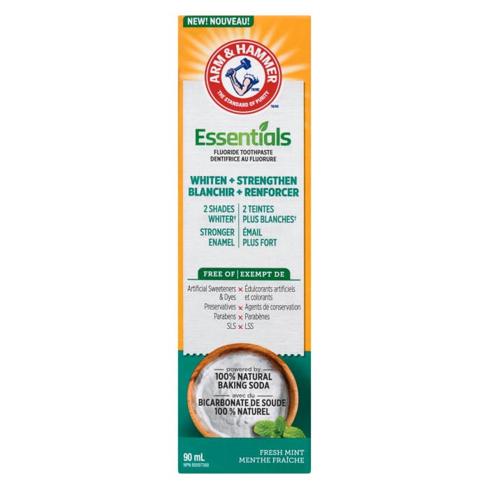 Arm & Hammer Essentials Fluoride-Free Toothpaste Whiten + Charcoal Clean Mint 90 ml
