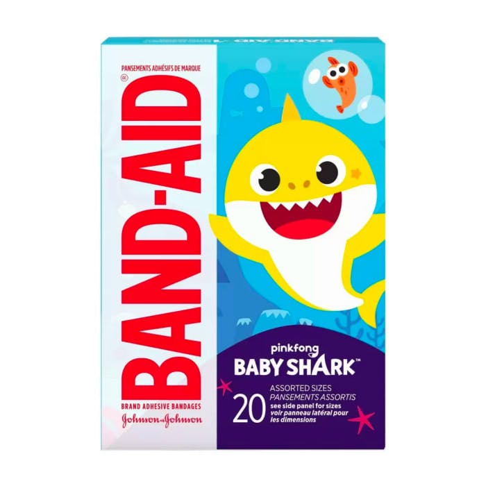Band-Aid Bandages for Kids' Pinkfong Baby Shark Assorted (20 Count)