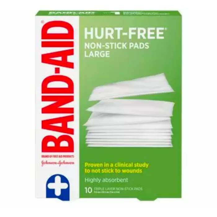 Band-Aid Hurt-Free Non-stick Pads (Large, 10 Count)