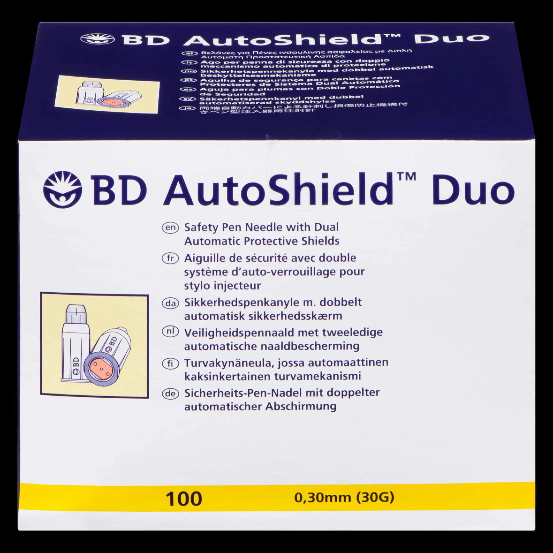 BD AutoShield Duo 100 Safety Pen Needle with Dual Automatic Protective Shields