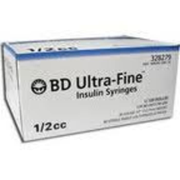 Bd Ultrafine Ii Insulin Syringes 1/2cc 30g (100 Per Box)