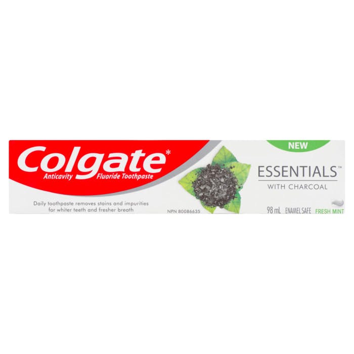 Colgate Essentials Anticavity Fluoride Toothpaste with Charcoal Fresh Mint 98 ml