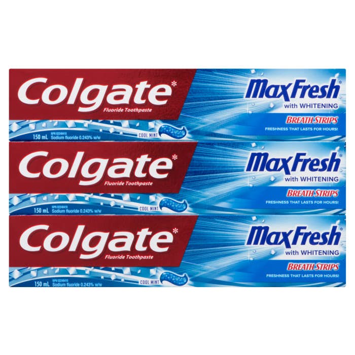 Colgate MaxFresh Fluoride Toothpaste with Whitening Cool Mint 150 ml