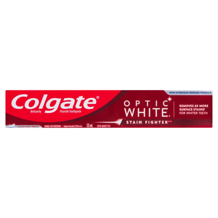 Colgate Optic White Stain Fighter Anticavity Fluoride Toothpaste Clean Mint Paste 53 ml