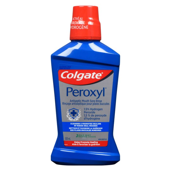 Colgate Peroxyl Antiseptic Mouth Sore Rinse Mild Mint 500 ml
