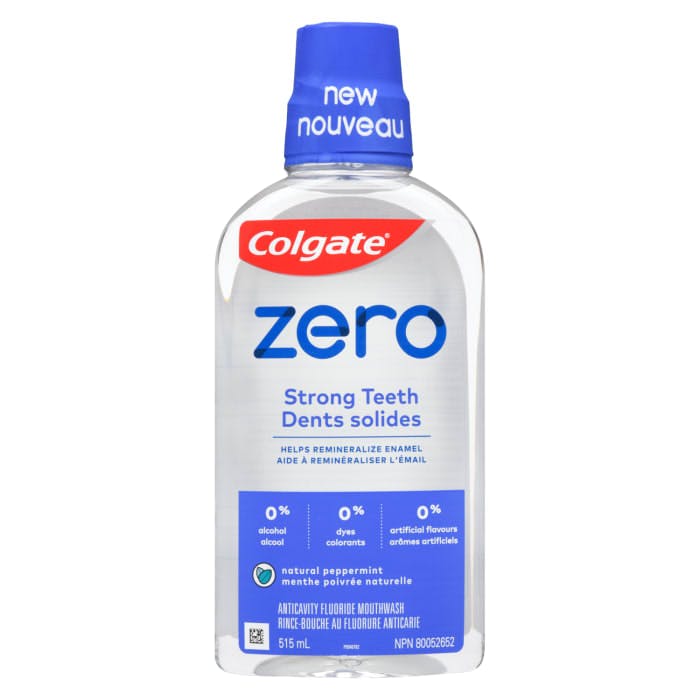 Colgate Zero Anticavity Fluoride Mouthwash Natural Peppermint 515 ml