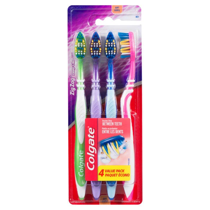 Colgate ZigZag Deep Clean Soft Value Pack 4 Toothbrushes