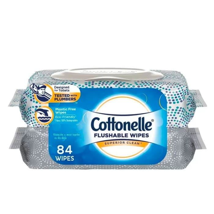 Cottonelle Flushable Wet Wipes (2 Flip-Top Pack, 42 Count)