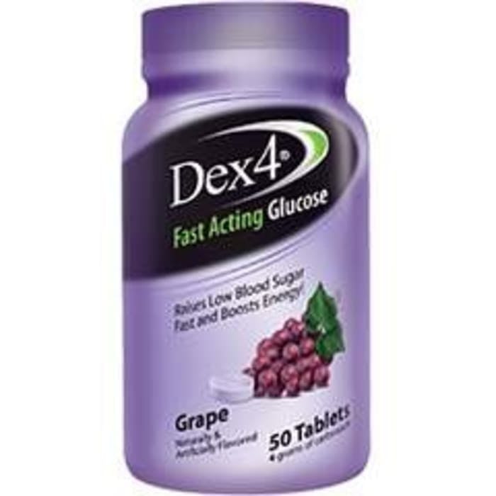 Dex4 Glucose Tablets - Bottle (Grape Flavour, 50 Tablets)