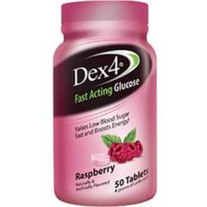 Dex4 Glucose Tablets - Bottle (Raspberry Flavour, 50 Tablets)