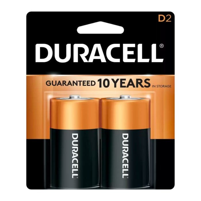Duracell Coppertop D Alkaline Batteries (2 Count)
