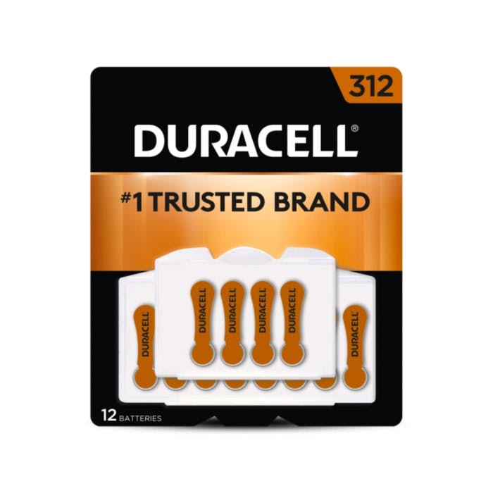 Duracell EasyTab Hearing Aid Batteries (Size 312, 12 Count)