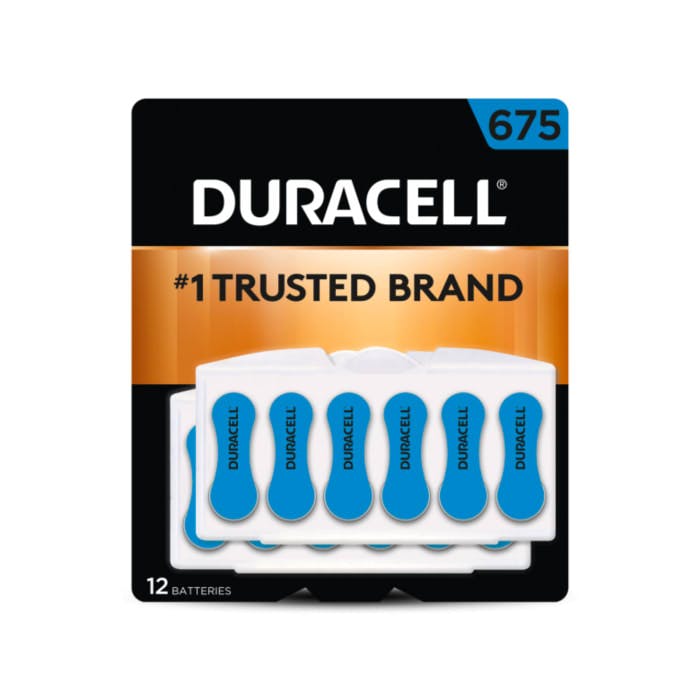 Duracell EasyTab Hearing Aid Batteries (Size 675, 12 Count)