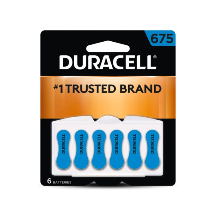 Duracell EasyTab Hearing Aid Batteries (Size 675, 6 Count)