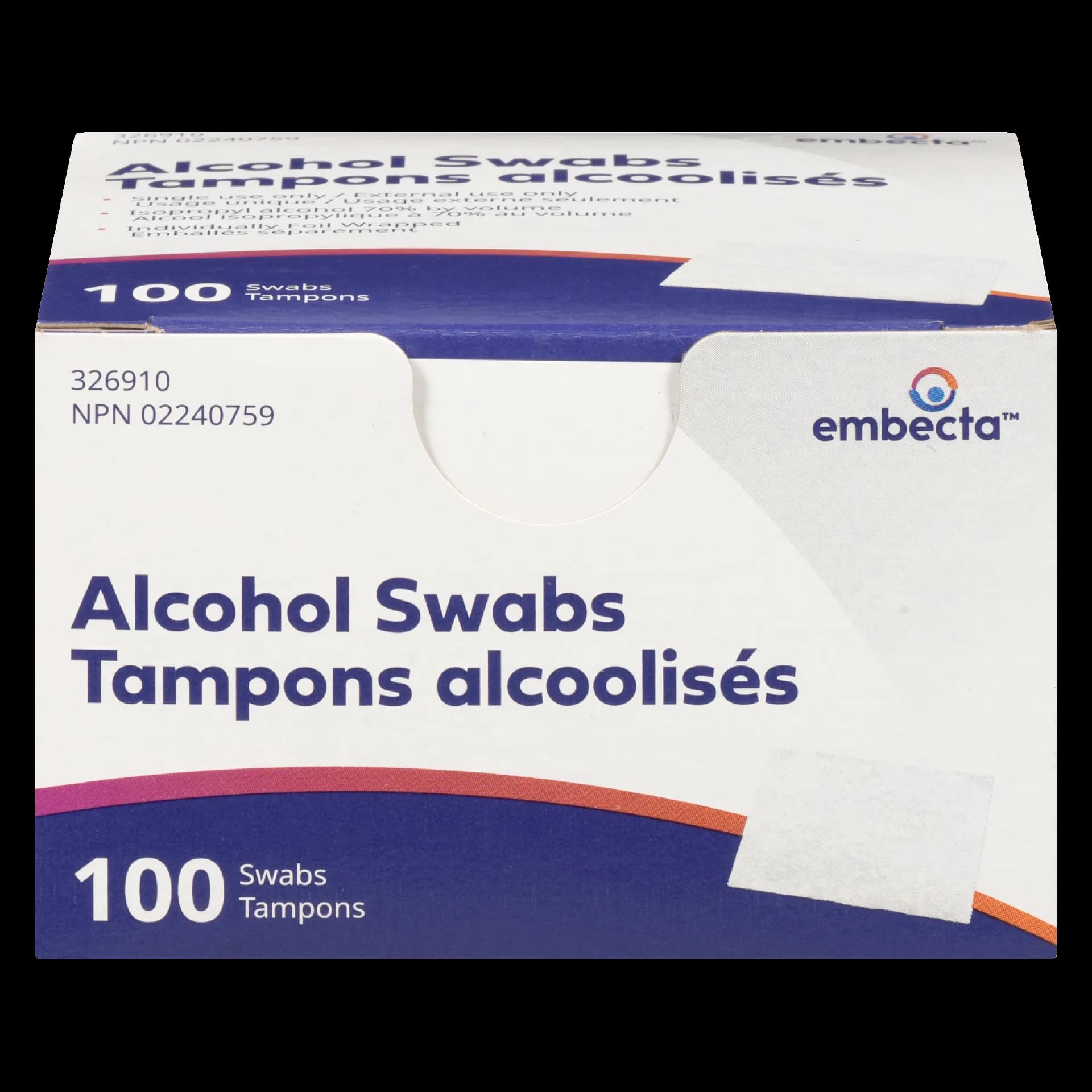 Embecta Alcohol Swabs 100 Swabs