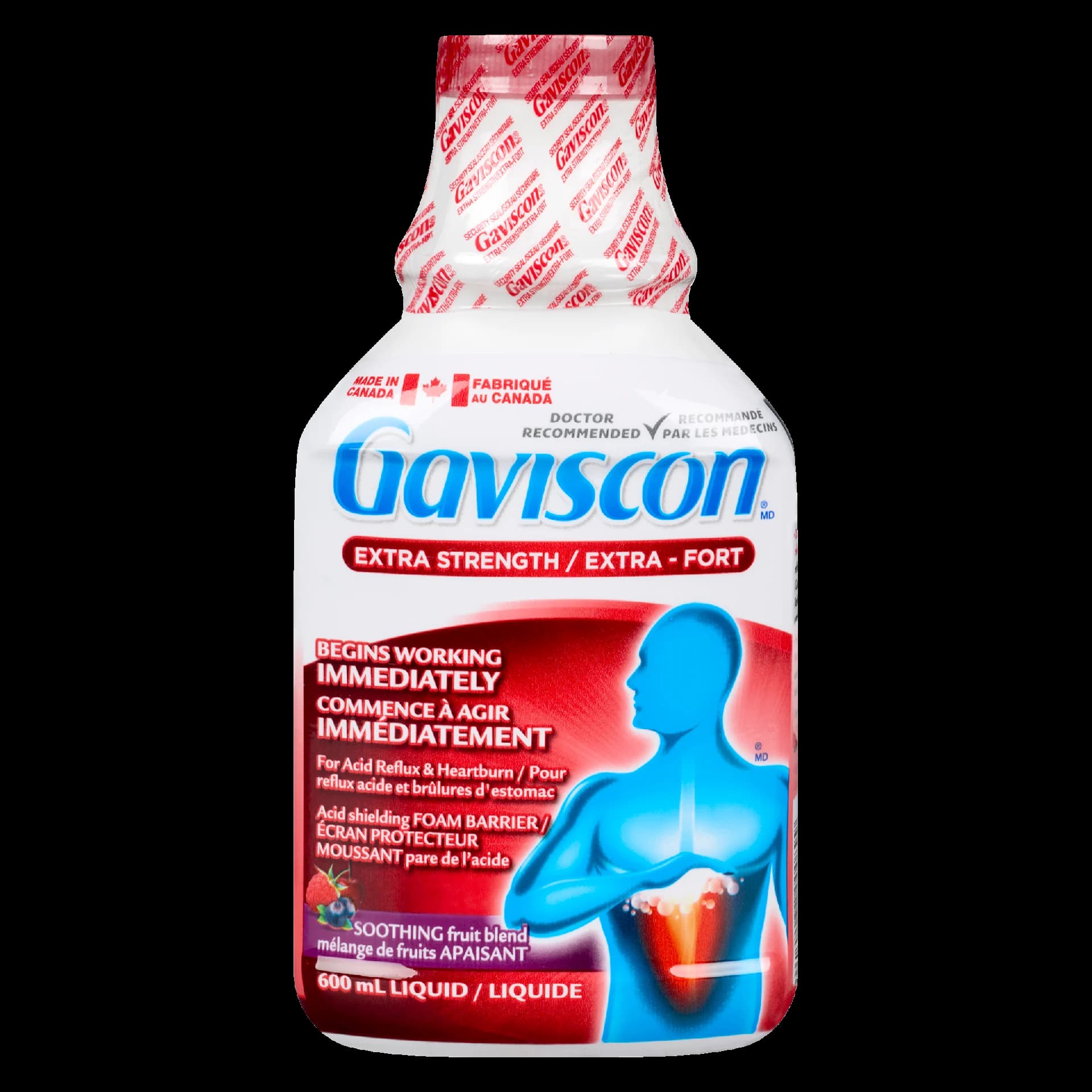 Gaviscon Foam Barrier Liquid Soothing Fruit Blend Extra Strength 600 ml