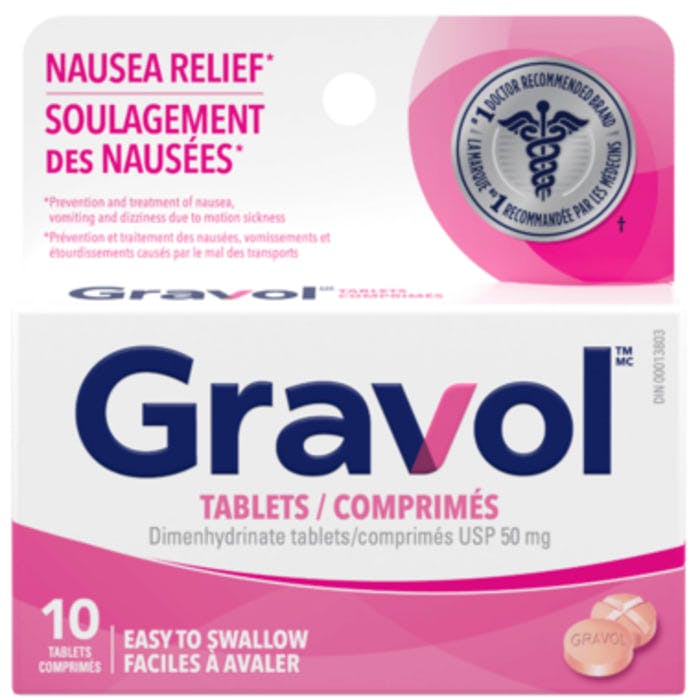 Gravol Easy to Swallow Tablets 10 Count