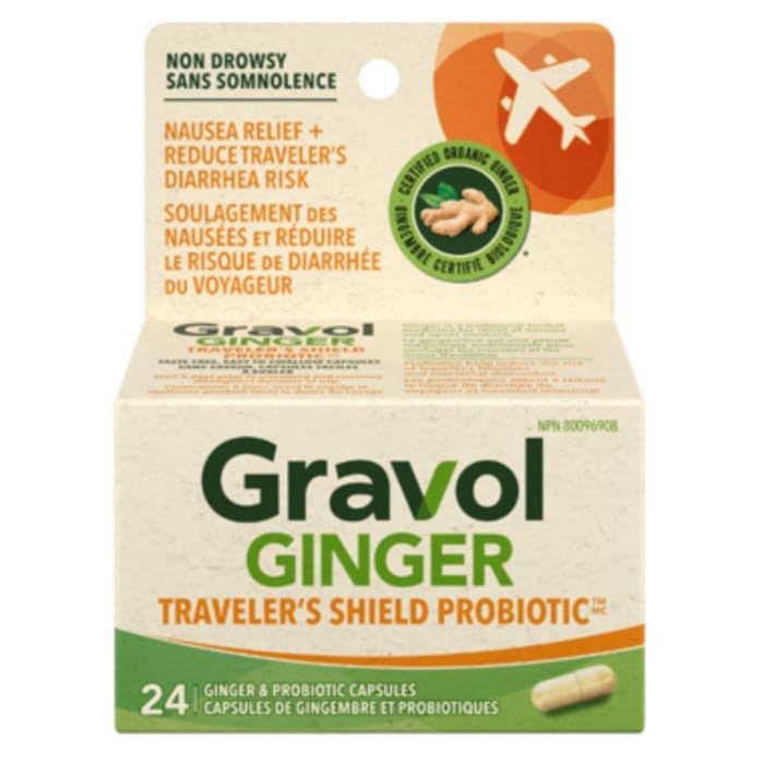 Gravol Ginger Traveler's Shield Probiotic 24 Count