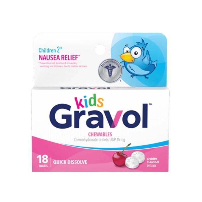 GRAVOL Kids Quick Dissolve Chewable (Cherry Flavour, 18 Tablets)