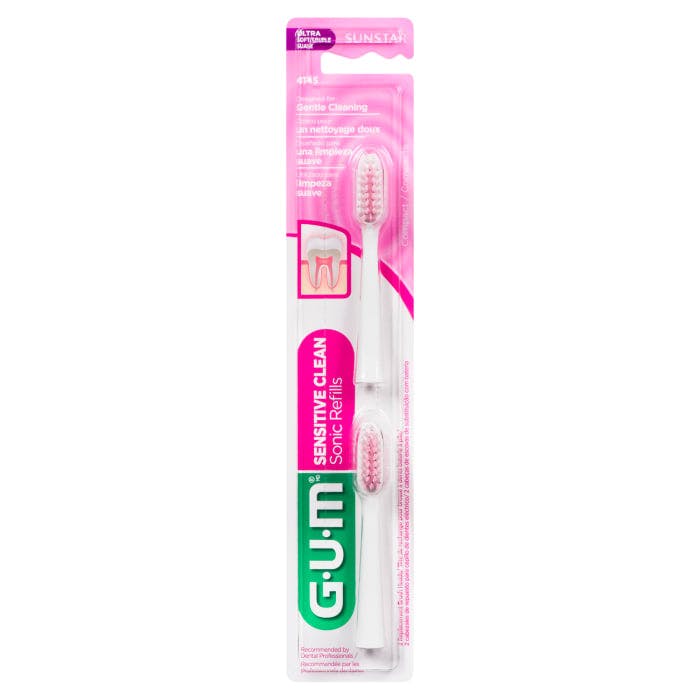 GUM Sensitive Clean Sonic Refills Ultra Soft 2 Replacement Brush Heads