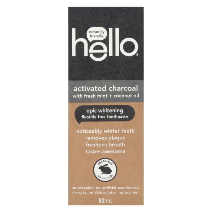 hello Fluoride Free Toothpaste Activated Charcoal Epic Whitening 82 ml