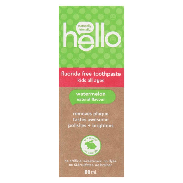 hello Fluoride Free Toothpaste Kids All Ages Watermelon Natural Flavour 88 ml