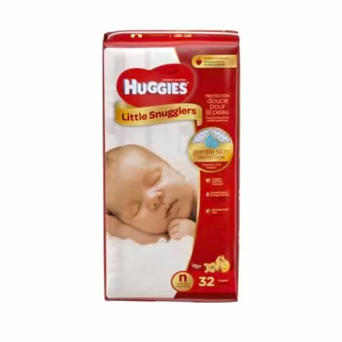Huggies Little Snugglers Baby Diapers (Size Newborn, 32 Count)