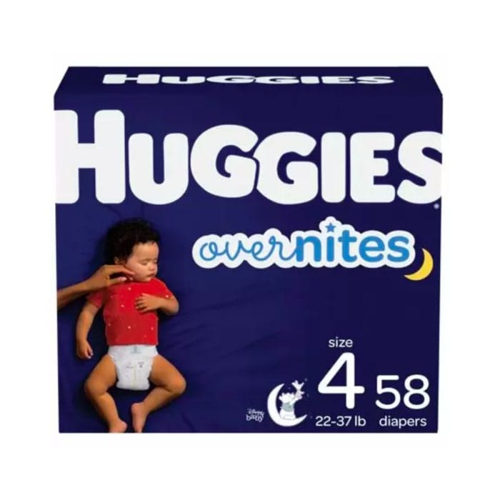 Huggies Overnites Nighttime Baby Diapers (Size 4, 58 Count)