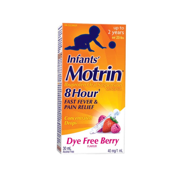 Infants’ MOTRIN Suspension Drops (Dry Free Berry Flavour, 30 mL)