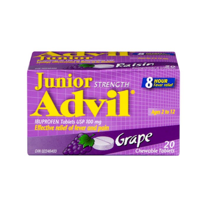 Junior Strength Advil Chewables (Grape Flavour, 20 Tablets)