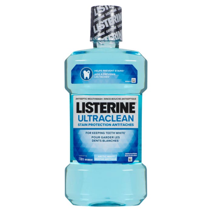 Listerine Ultraclean Antiseptic Mouthwash Stain Protection Arctic Mint 1 L