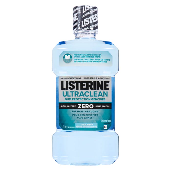 Listerine Ultraclean Gum Protection Zero Antiseptic Mouthwash Cool Mint 1 L