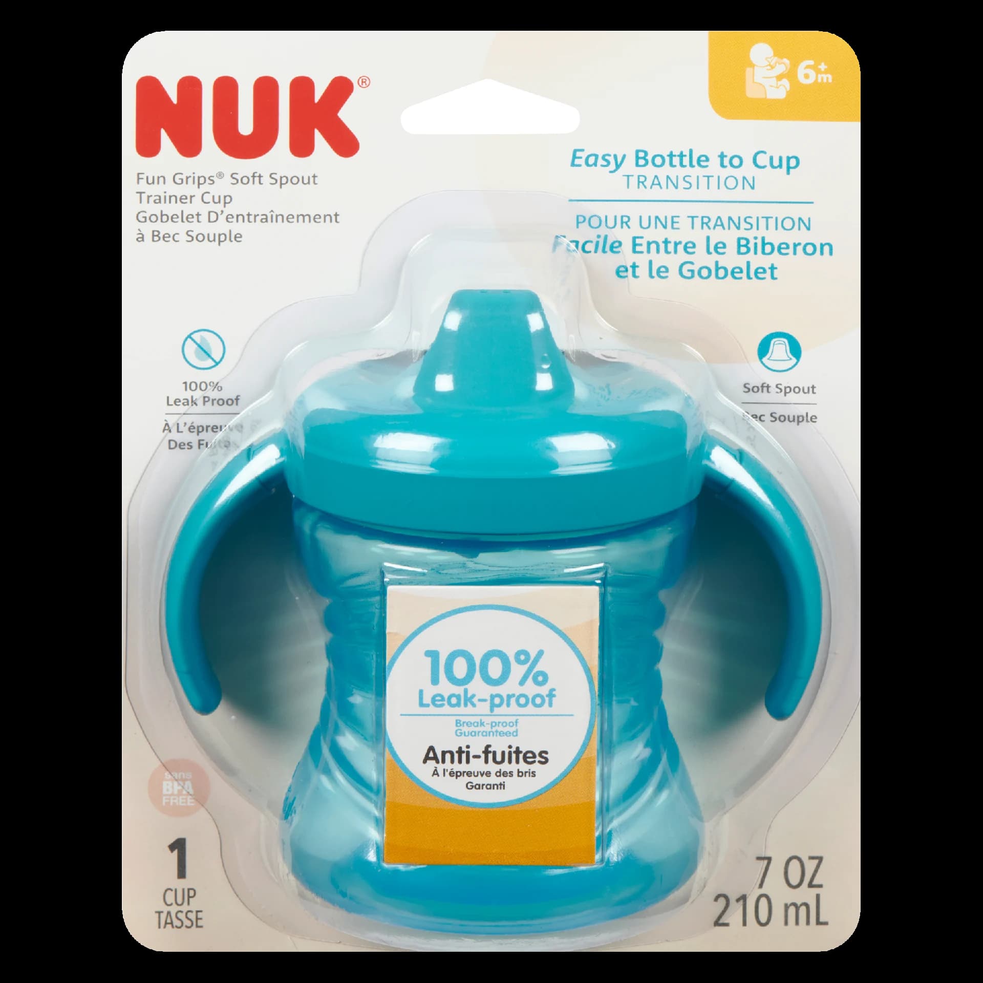 NUK Fun Grips Soft Spout Trainer Cup 6m+ 1 Cup 210 ml