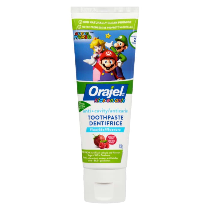 Orajel Anti-Cavity Toothpaste Fluoride Natural Fruit Flavour Kids 2+ Years 119 g