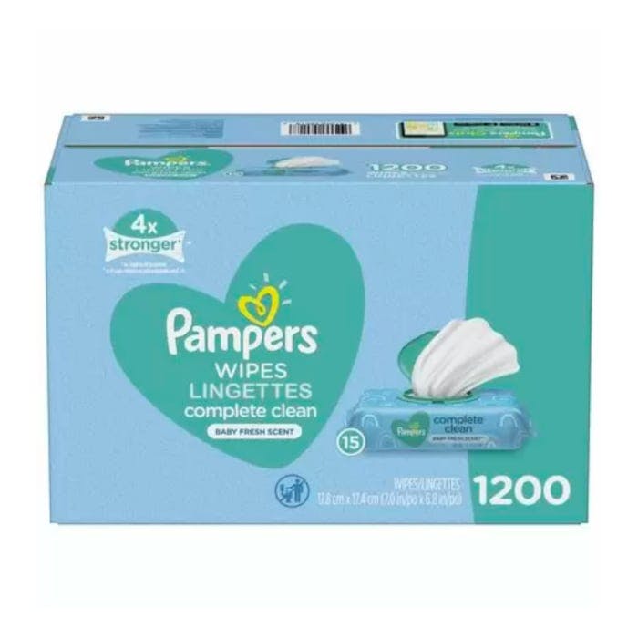 Pampers Baby Wipes Baby Fresh Scented (15 Flip-Top Packs, 1200 Total Wipes)