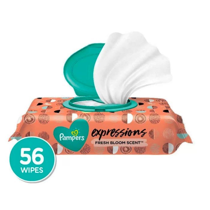 Pampers Baby Wipes Expressions Fresh Bloom Scent (1 Pop-Top, 56 Count)