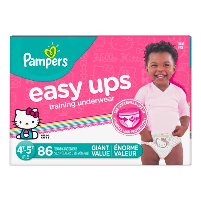 Pampers Easy Ups Training Pants for Girls Giant Pack (Size 4T-5T, 86 Count)