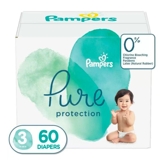 Pampers Pure Protection Diapers Super Pack (Size 3, 60 Count)