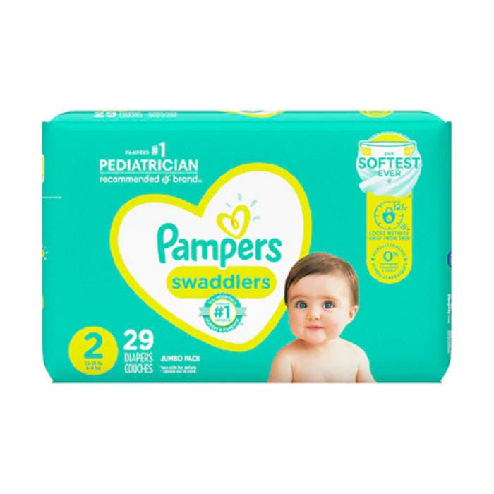 Pampers Swaddlers Diapers Soft and Absorbent (Size 2, 29 Count)