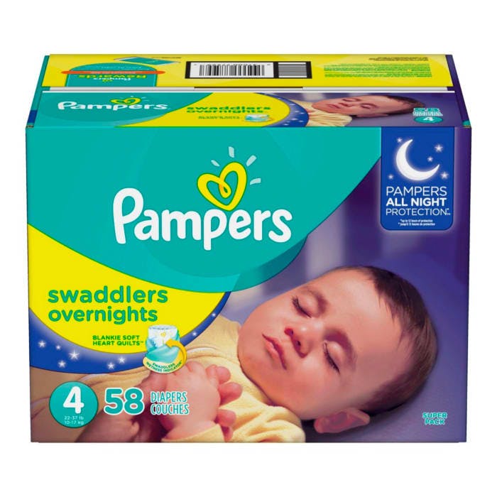 Pampers Swaddlers Overnights Diapers (Size 4, 58 Count)