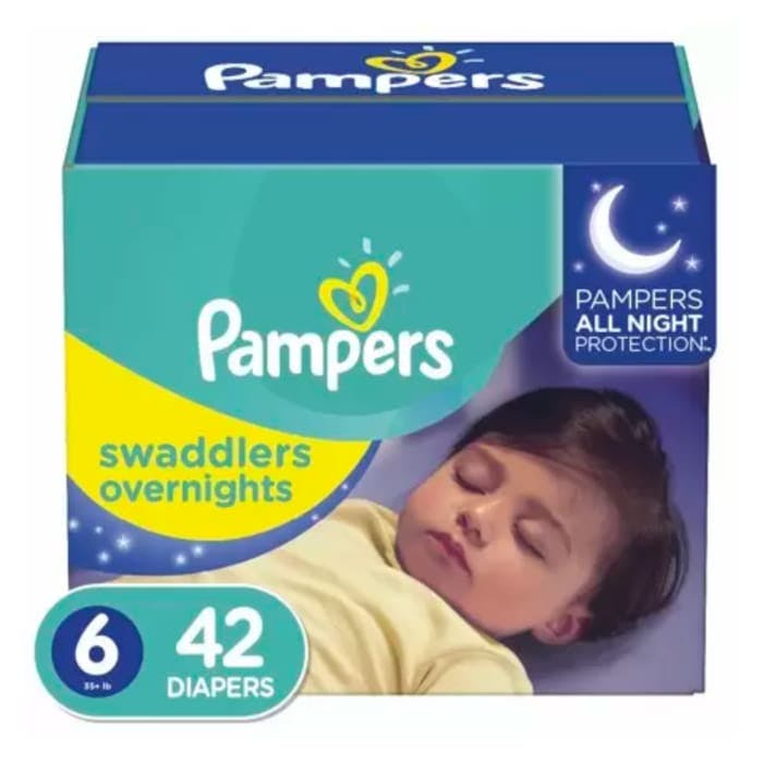 Pampers Swaddlers Overnights Diapers Super Pack (Size 6, 42 Count)