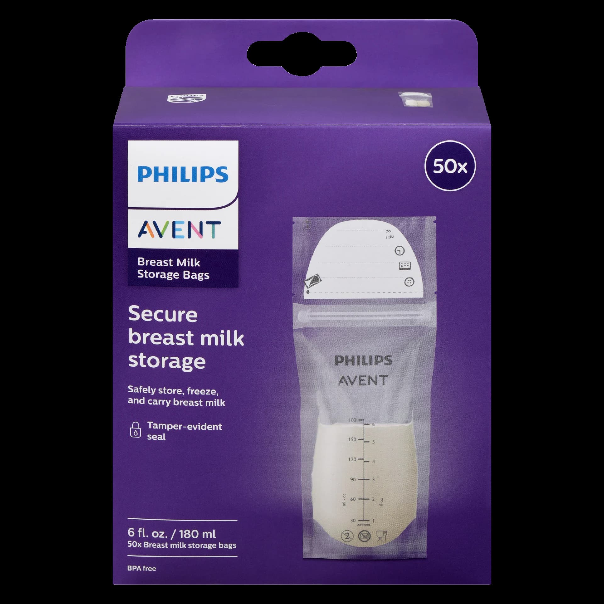 Philips Avent 180 ml 50x Breast Milk Storage Bags