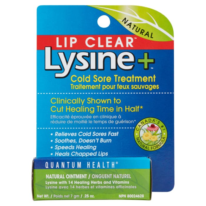 Quantum Health Lip Clear Lysine Plus Cold Sore Treatment Natural Ointment 7 g