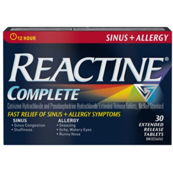 Reactine Allergy and Sinus 30 Tablets