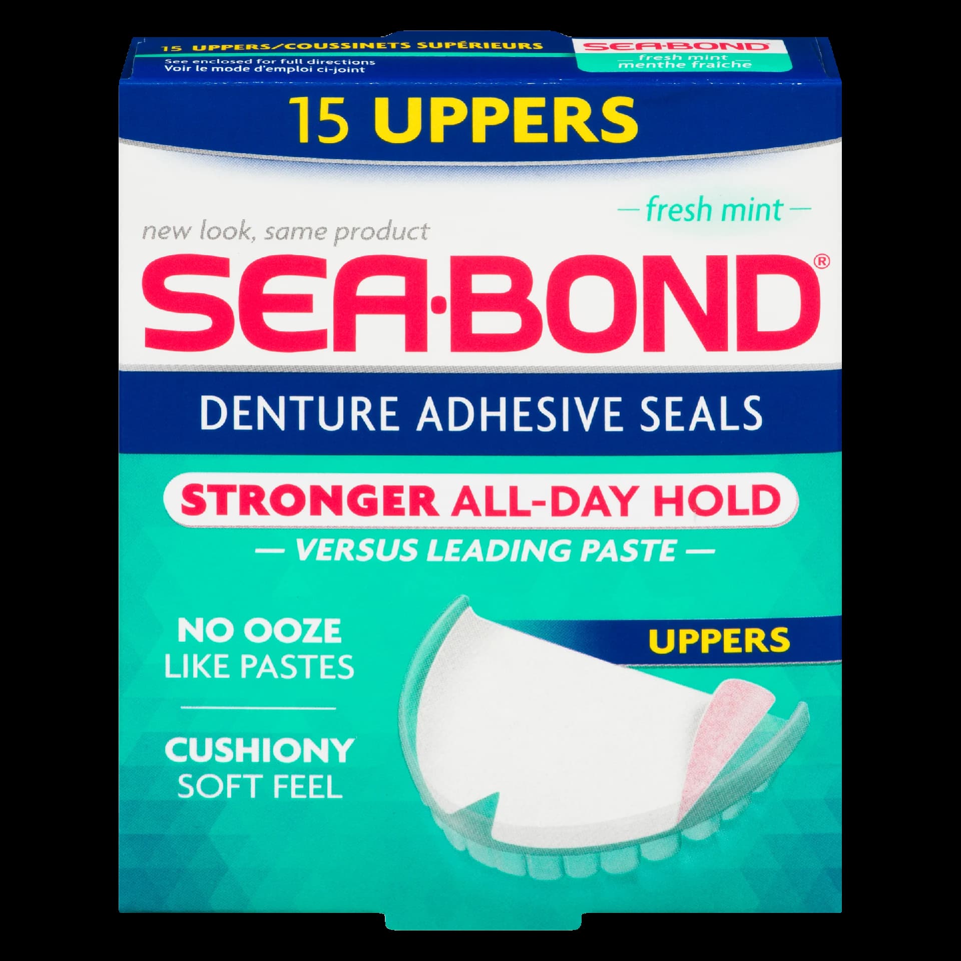 Sea-Bond Denture Adhesive Seals Fresh Mint 15 Uppers