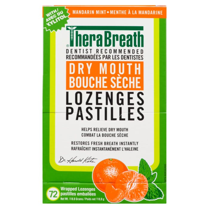 TheraBreath Dry Mouth Lozenges Mandarin Mint 72 Wrapped Lozenges 118.8 g