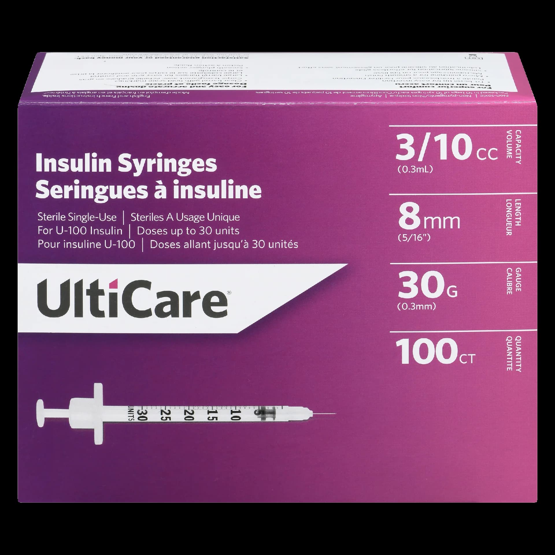 UltiCare Insulin Syringes 0.3 ml 100 Ct